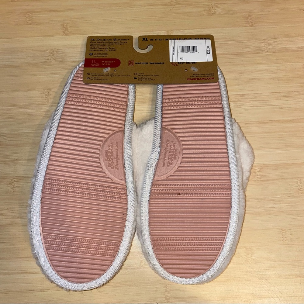 dluxe by dearfoams Women's Mother Super Mom Slippers Cream XL NEW 11 12 gift - Picture 7 of 7